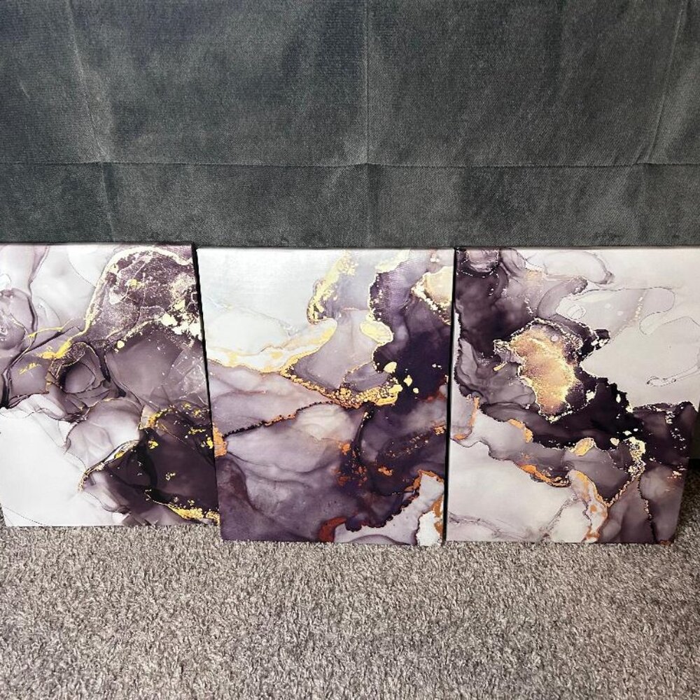 Inspiring Abstract Pour Paint Canvas Prints Set of 3